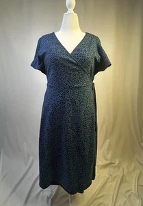 Gap Midi Wrap Jersey  Dress Blue Cheetah Print XL - Picture 1 of 9