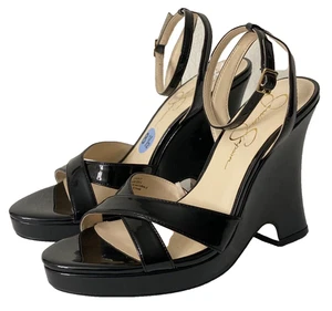 Jessica Simpson Negro OJILLY 5" Cuña Alta Vestido Cuadrado Punta Abierta Sandalia - 8.5 - Imagen 1 de 13