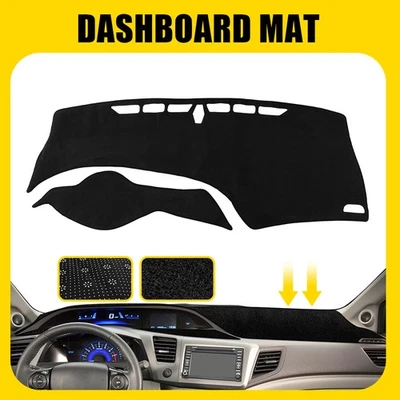 NUEVO Alfombrilla de tablero negra para Honda Civic 2012-15 cubierta de tablero almohadilla antideslizante Foto 1 de 4