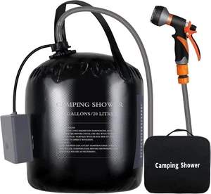 Tragbare Campingdusche, 5 Gallonen/20 Liter Akku Luftpumpe schwarz  - Bild 1 von 9