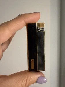 Vintage Colibri Butane Slim Lighter Black & Gold Color - Picture 1 of 4