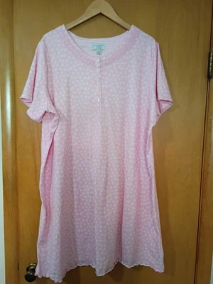 Camisón Sonoma Intamates Talla 2X, Rosa Floral, Encaje, Botón 1/4, Dobladillo Lechuga Foto 1 de 4