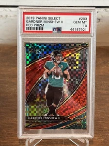 2019 Select Prizm Red #203 Gardner Minshew II RC 9/49 Rookie PSA 10 - Picture 1 of 3