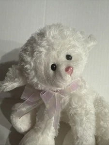 Gund Baby Lamb Little Alabaster Peluche Blanco Relleno, Cinta Pastel 8" Pre Amada - Imagen 1 de 8