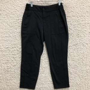 Pantalones Athleta 4 para mujer negros recortados utilitarios tiro alto elásticos cremallera mosca informales - Imagen 1 de 10