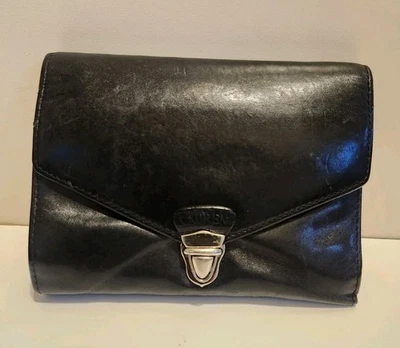Ralph Lauren Black Soft Buttery Leather Silver Clip Wallet Ret.$145 - Image 1 of 4