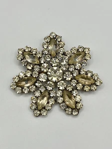 Vintage klare Strass Schneeflocke Brosche ~ Mid Century Winter Statement Pin - Bild 1 von 9