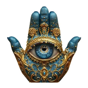 Unique Evil Eye 5.9'' Hand Amulet Home Office Desktop Wall Hanging Protect Decor - Picture 1 of 11