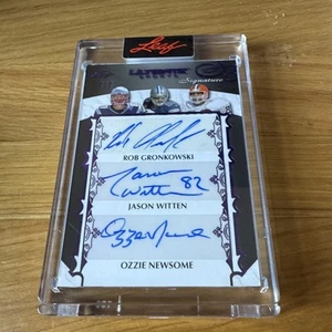 2024 Leaf Ultimate Sports NFL, GRONKOWSKI, WITTEN, NEWSOME Triple Auto 7/7 - Picture 1 of 3