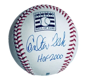 CALRTON FISK SIGNED AUTOGRAPH RAWLINGS HALL OF FAME LOGO BASEBALL COA HOF AUTO - Picture 1 of 1