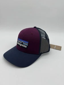 Cappello camionista Patagonia P-6 logo notte prugna snapback berretto a rete nuovo con etichette - Foto 1 di 6