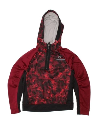 RUSSELL ATHLETIC Boys Hoodie Jumper 7-8 Years Medium  Maroon Colourblock BX05 - Image 1 of 3