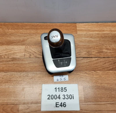 ✅ 01-06 OEM BMW E46 325 330 SMG Gearshift Gear Shifter Knob Leather Wood - Image 1 of 4