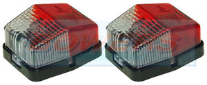 2x JOKON SPL115 RED WHITE CLEAR SQUARE SIDE MARKER LAMPS LIGHT CARAVAN MOTORHOME
