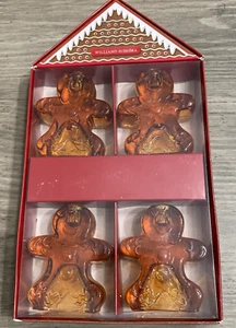 Kerzenständer 4er Set Williams Sonoma Braunglas Lebkuchen Männer - Bild 1 von 6