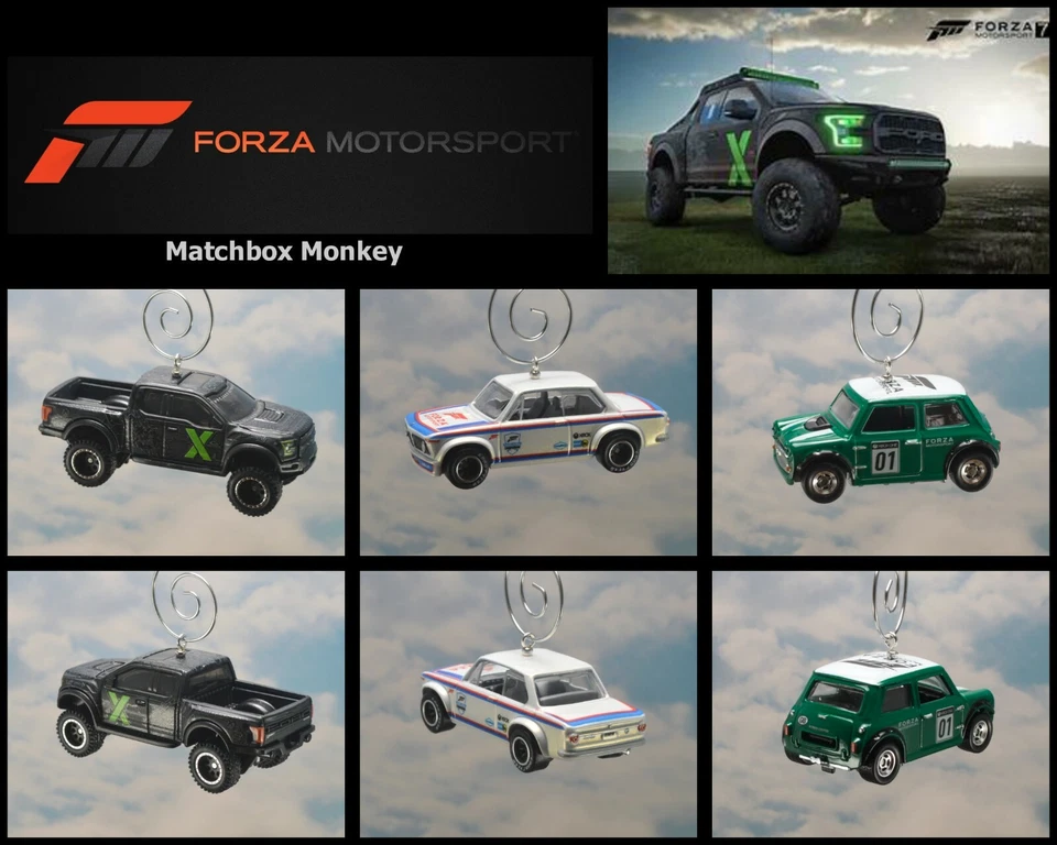 Forza Motorsports Ford Raptor BMW 2002 Mini Cooper Custom Christmas Ornament NEW - Image 1 of 1