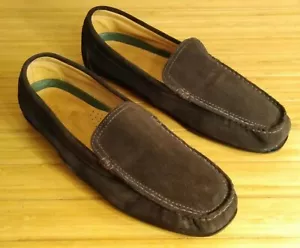 Tommy Bahama Suede Brown Leather Moccasin Loafers, Men's 10.5 M Comfort Casual - Picture 1 of 9