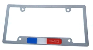 France French Flag car License Plate Frame chrome plated plastic CP08 - Imagen 1 de 3