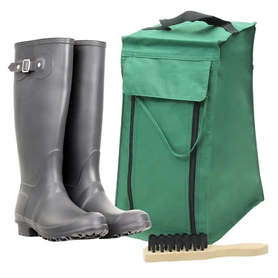 Quality Waterproof Wellington Welly Shoes Travel Boot Bag Storage & Free Brush - Image 1 of 2