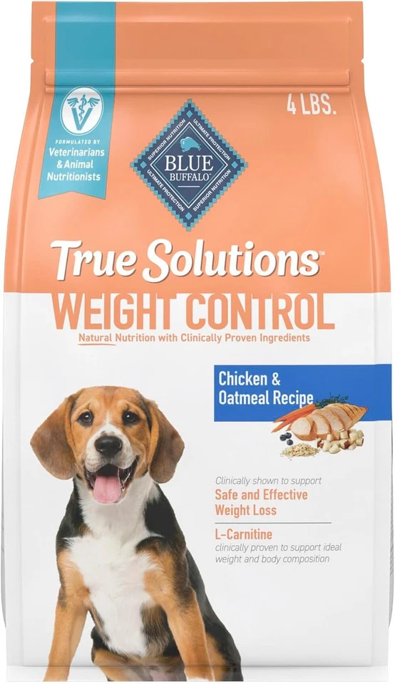 True Solutions Weight Control Natural Dry Dog Food for Adult Dogs, Chicken, 4-Lb