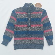 EGG SUSAN LAZAR Boys Sweater Size 4 Gray Blue Red Mock Neck