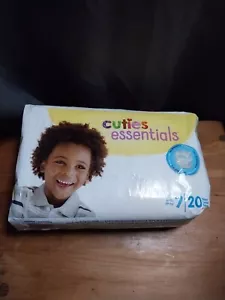 Pannolini per bambini Cuties Essentials taglia 7 confezione da 20 adatti fino a 41 libbre (aperto strappato) - Foto 1 di 4