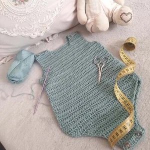 Pagliaccetto neonato cotone 100% - artigianale uncinetto BASIC - Imagen 1 de 2