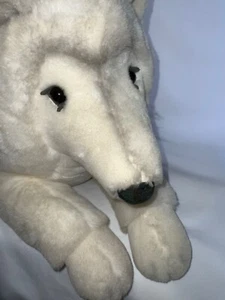 Vtg Douglas Co Arctic Wolf For Canadian Mist Realistic Lying Down Lifelike HTF - Picture 1 of 10