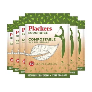 Hilos dentales compostables Plackers EcoChoice, de origen sostenible, sin BPA, - Imagen 1 de 15