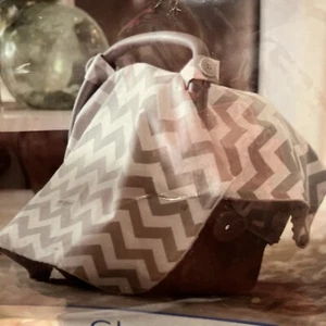 Carseat Canopy Chevy Gray White Chevron Soft Infant Cove One-Size - Picture 1 of 3