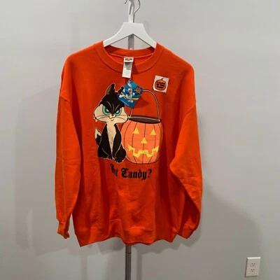 Suéter De Colección Looney Tunes Penélope Gato Naranja Halloween Brilla La Oscuridad XL NUEVO CON ETIQUETAS Foto 1 de 4