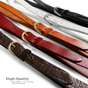 Women's Dress Belt 100% One Piece Full Grain Genuine Leather Casual Belt 1" wide - Picture 1 of 22