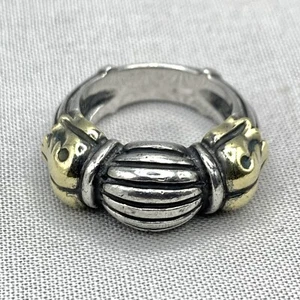 LAGOS Caviar 925 Sterling Silver & 18K Gold Vintage Ring SIZE 6.75 - Picture 1 of 10