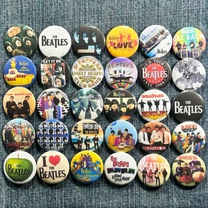 BEATLES 60s 70s Music 2.25" Pinback Buttons Classic Rock Lennon McCartney 30 Pin - Picture 1 of 4