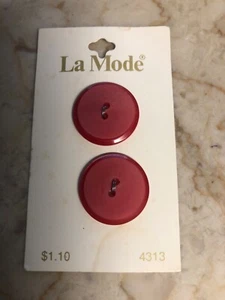 Vintage LaMode Tasten rot Kunststoff 7/8" #4313 Japan NOS - Bild 1 von 3