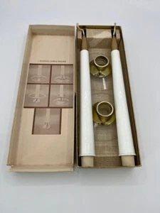 Vintage 1960 Amber-Glo & Quintet MCM Oil Wick Table Candle Candlesticks 2 pair - Picture 1 of 3