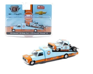 M2 1973 CHEVROLET C30 & '78 SILVERADO 10 BEDLESS 1/64 GULF LIVERY 39200 MJS07-6B - Picture 1 of 3