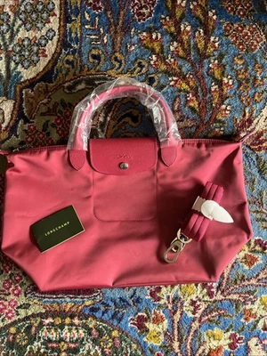 Longchamp le Pliage Nylon Tote Bag Raspberry Medium New - Image 1 of 4