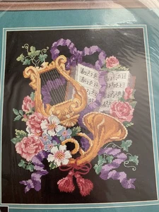 New Dimensions No Count Cross Stitch Symphony Of Color Horn Lyre 3989 - Picture 1 of 3