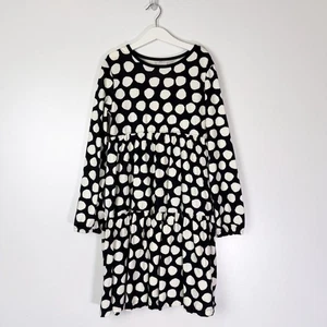 Hanna Andersson Black and White Polka Dot Long Sleeve Dress Sz 10 - Picture 1 of 5