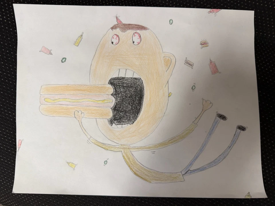 Cartoon picture 8.5x11 hotdog - Image 1 of 1