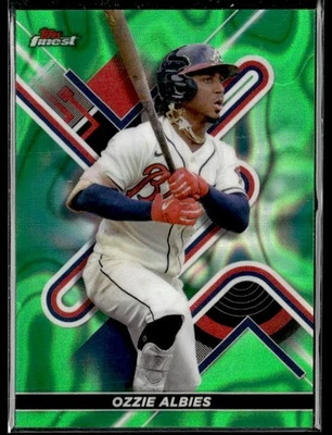 L55,933 -  2022 Finest Green Lava Refractors #32 Ozzie Albies /99 - Image 1 of 2