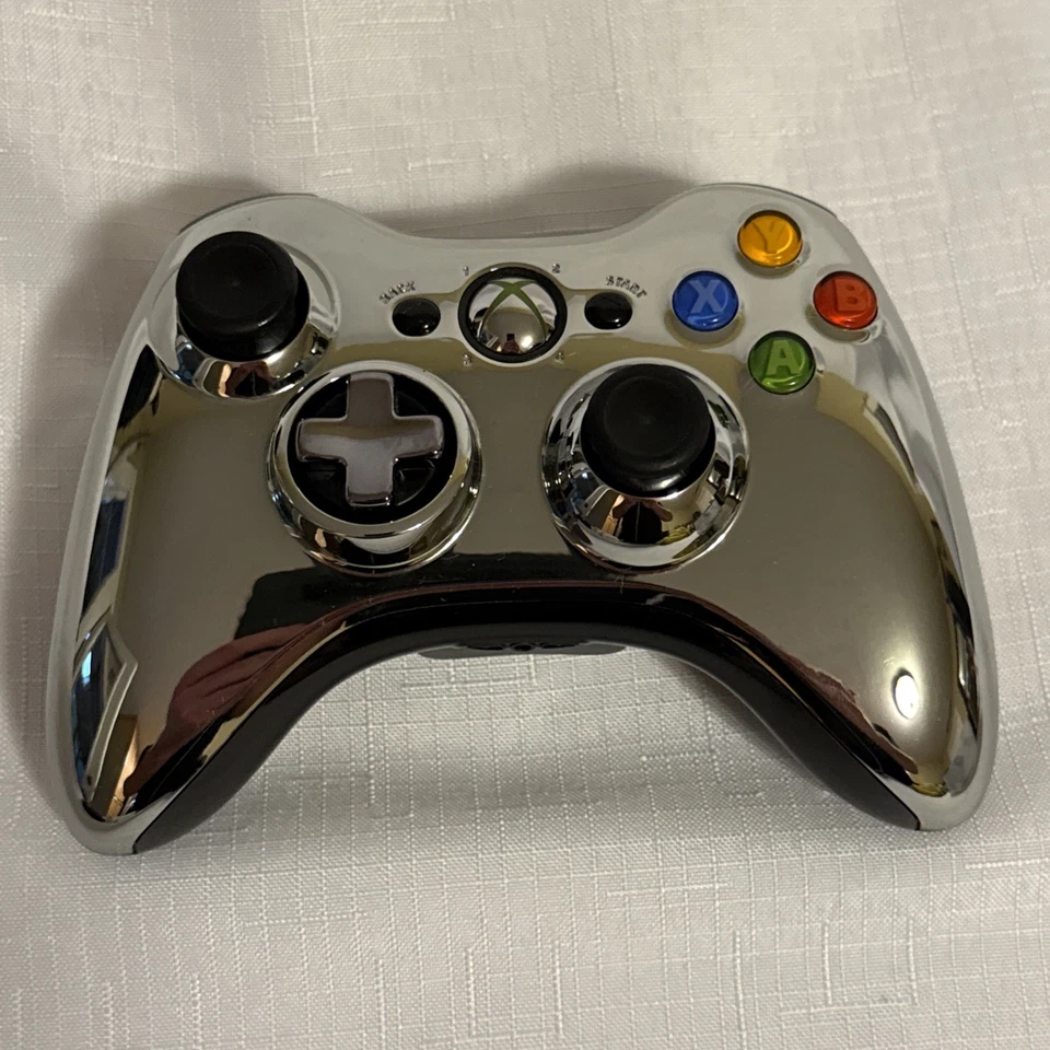 Controlador Inalámbrico Microsoft XBOX360 SE Edición Especial Cromo Plateado - Probado Foto 1 de 4