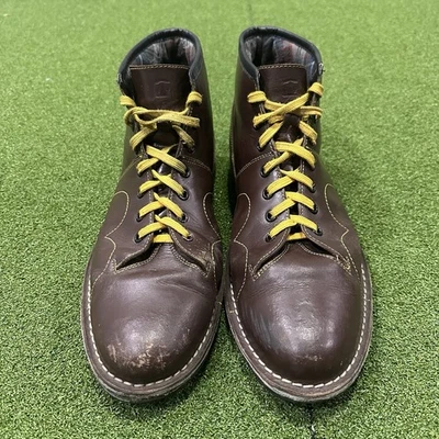 Grafters Monkey Wine Leather Chukka Dealer Workwear Retro Boots Size 11 - Image 1 of 4