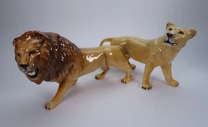 Beswick Lion and Lioness Collectable Ornament Figurines - Picture 1 of 24