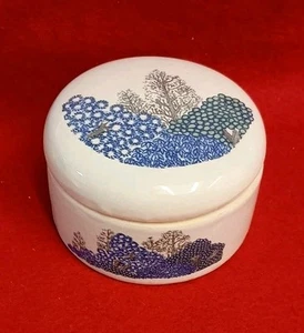 Vintage Indigo Fairy Garden Jewelry Fae Jar Bohemian Spirited Trees Flowers 3" - Picture 1 of 11