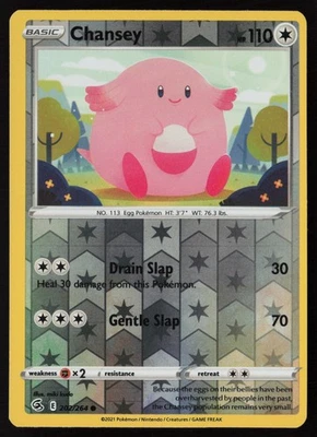Pokemon Chansey 202/264 SWSH08: Fusion Strike Reverse Holo Pack Fresh - NM - Image 1 of 2