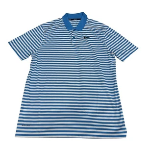 Camisa Polo Nike Dri Fit Para Hombres Golf Azul Blanco Rayas SS, Talla M - Imagen 1 de 5
