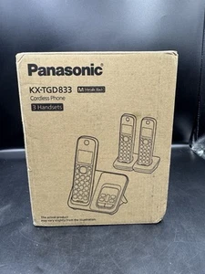 Panasonic KX-TGD833M Cordless 3 Handset Caller ID with Answering Machine, Black - Zdjęcie 1 z 6