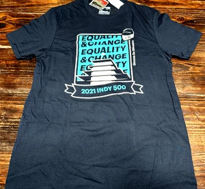 Indy 500 2021 Race Shirt T-Shirt 2X Grand Prix Indycar Equality Change Navy Blue - Picture 1 of 10